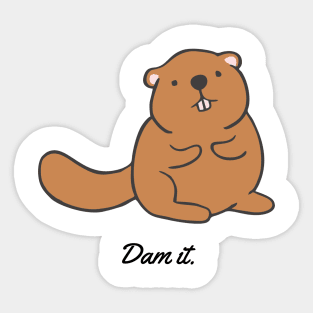 beaver dam it black Sticker